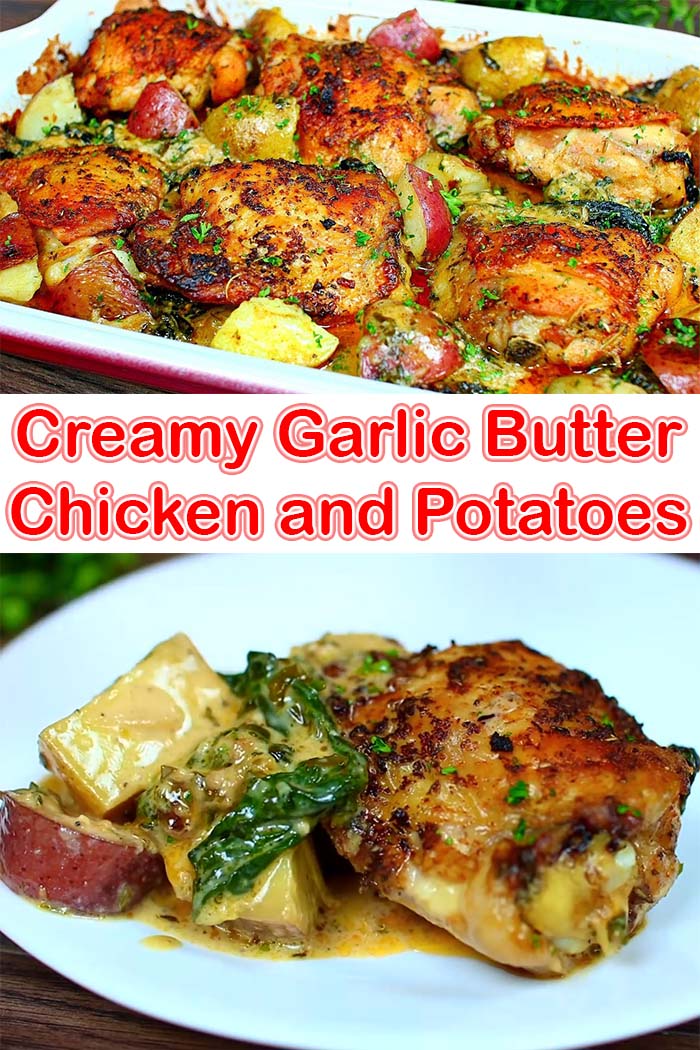 Creamy Garlic Butter Chicken and Potatoes Recipe