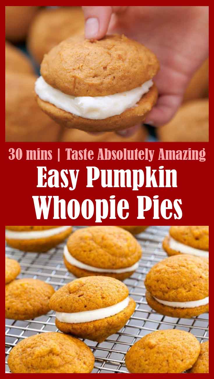 Easy Pumpkin Whoopie Pies with Maple-Cream Cheese Filling 3
