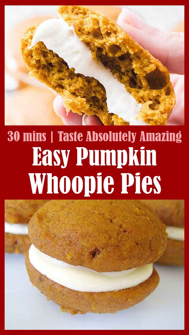 Easy Pumpkin Whoopie Pies with Maple-Cream Cheese Filling