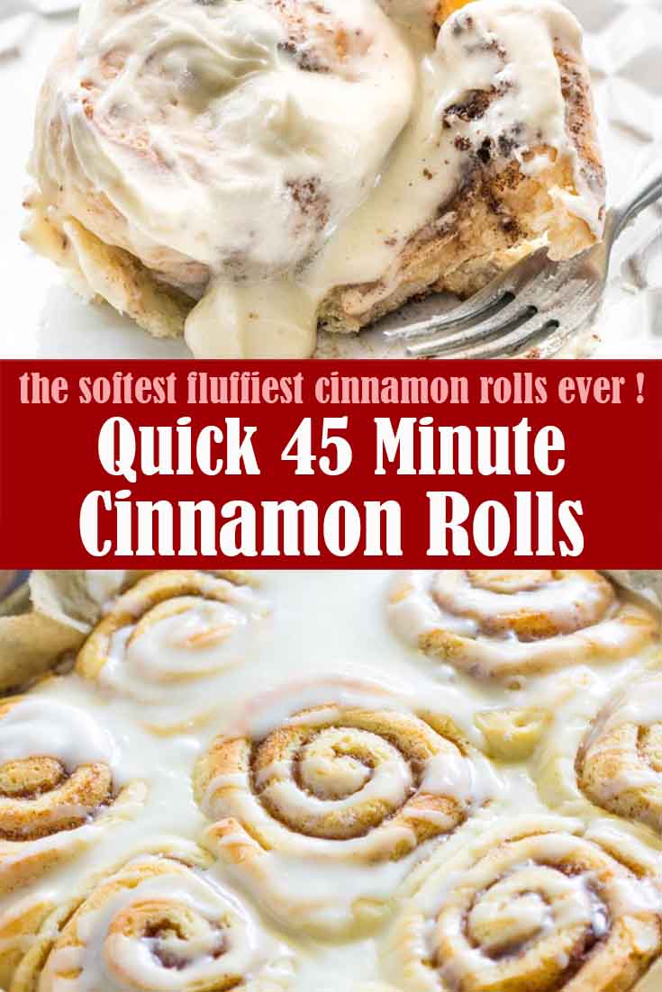 Quick 45 Minute Cinnamon Rolls